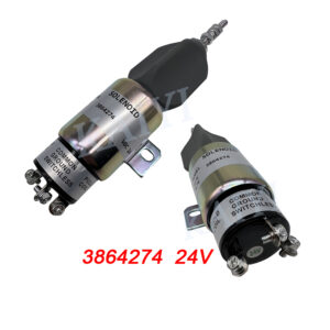 Flameout Solenoid Valve 3864274 24V for R215-7 LiuGong/LonKing/XCMG/SANY/YUCHAI/